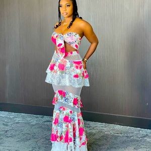 Bflyla 2 piece floral dress